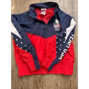 Hello Kitty x Team USA Olympic Windbreaker Jacket‎ Kids Size 6/6X Red White Blue